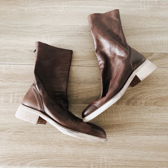 FREE PEOPLE | Brown Sutton Slouch Leather Boots - Picture 4 of 13